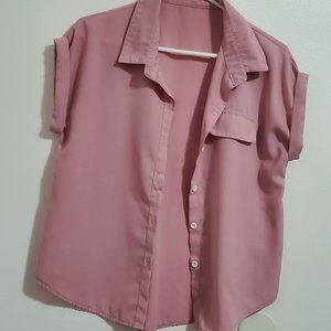 Shein Button Up Mauve Pink Blouse